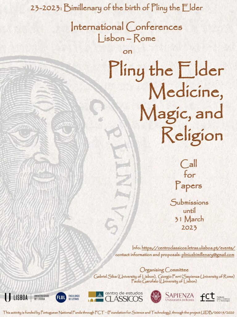Call for Papers: Congresso Internacional ‘Pliny the Elder: Medicine, Magic, and Religion’