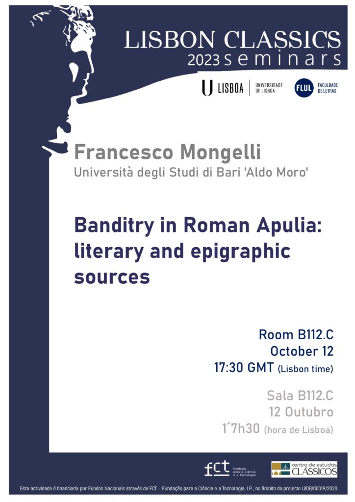 Lisbon Classics Seminar: Francesco Mongelli (Università degli Studi di Bari ‘Aldo Moro’, Itália)