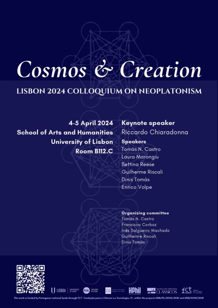 Cosmos and Creation: Lisbon 2024 Colloquium on Neoplatonism